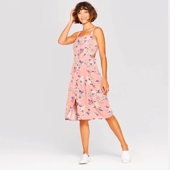 pink babydoll dress for women Layla Light Pink Floral Babydoll Mini Dress main image 1